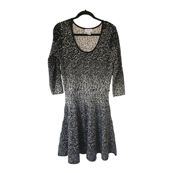 Carmen Marc Valvo Sweater Dress Women SzM Evening Glory Mixed Print Exellent - Picture 1 of 12